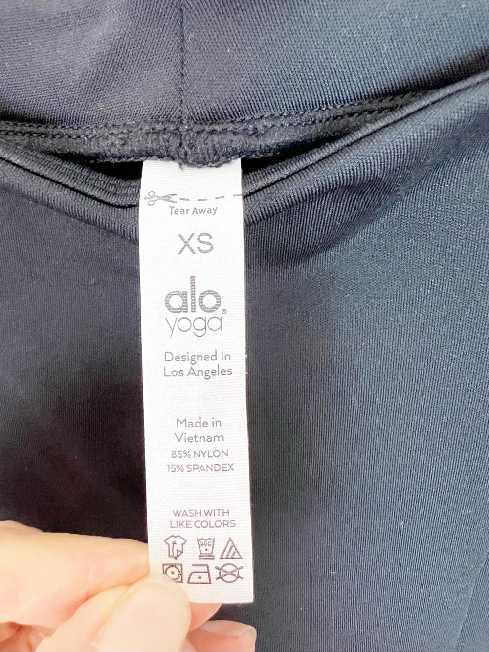 ALO ZIP IT FLARE LEGGING BLACK SEAMED FLARE LEGGINGS ZIPPER HEMS WOMENS SZ XS - Picture 4 of 7